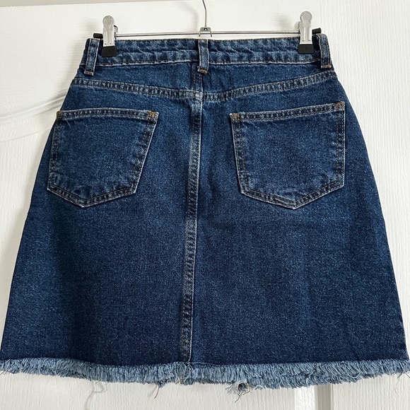Dark Denim Mini Cotton Skirt - Picture 3 of 5